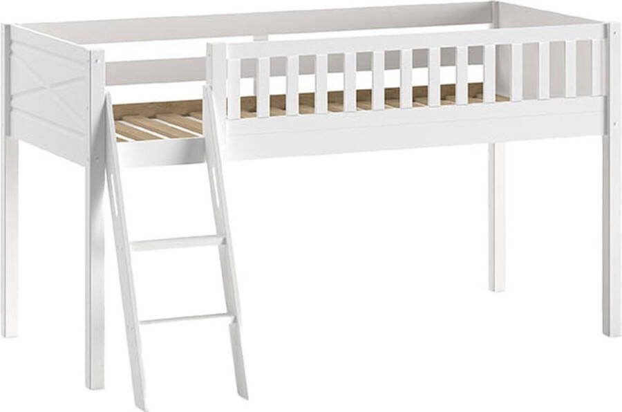 Halfhoogslaper Jonas Wit MDF Scandinavisch grenen Hoogte 114 cm