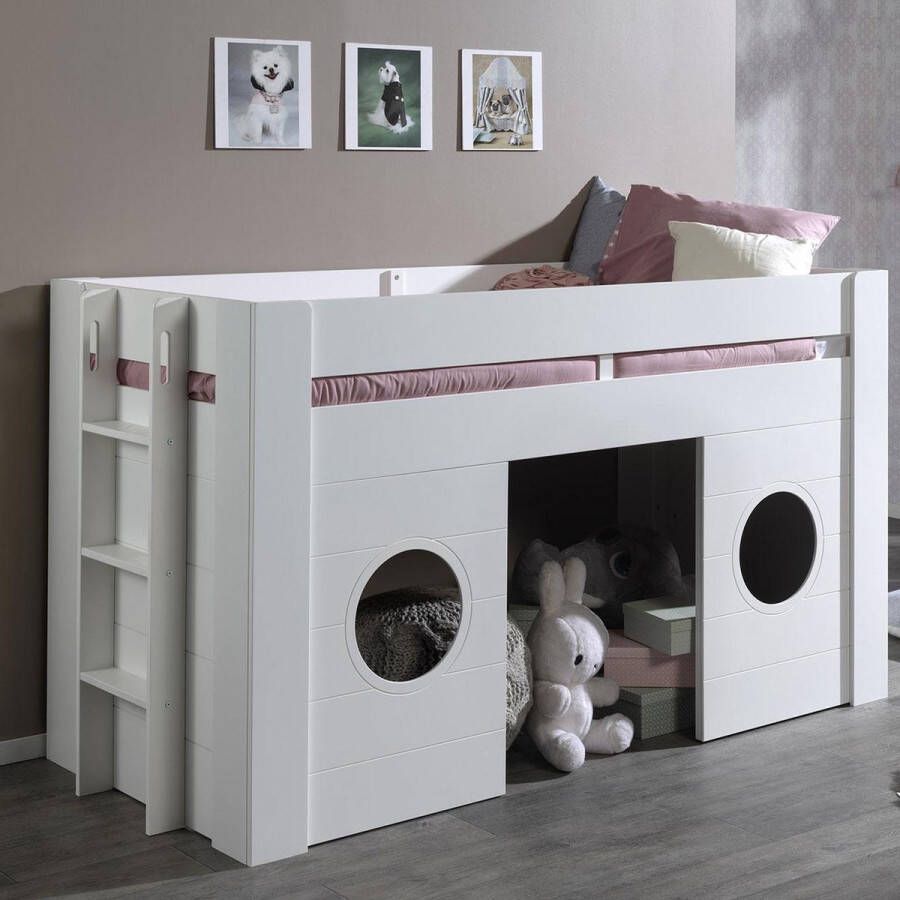 Halfhoogslaper Poppey Wit MDF Hoogte 120 cm