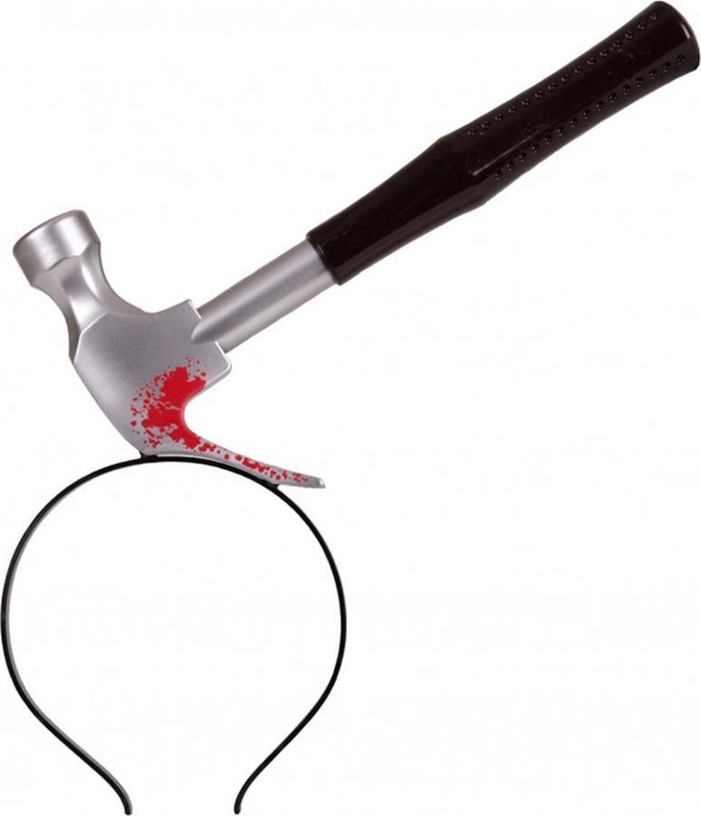 Halloween haarband met hamer Diadeem Horror Nepbloed Haaraccessoires Zilver zwart