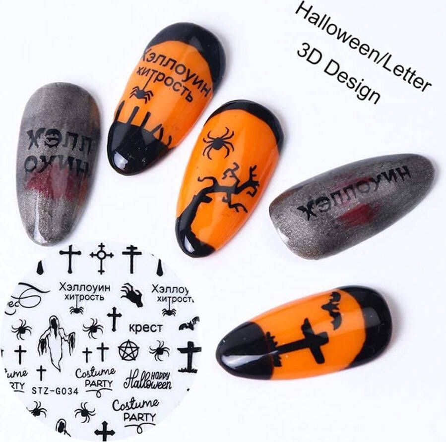 Halloween Nail Art Sticker 9 Vellen Nagelsticker Zelfklevende Nagel Decoratie