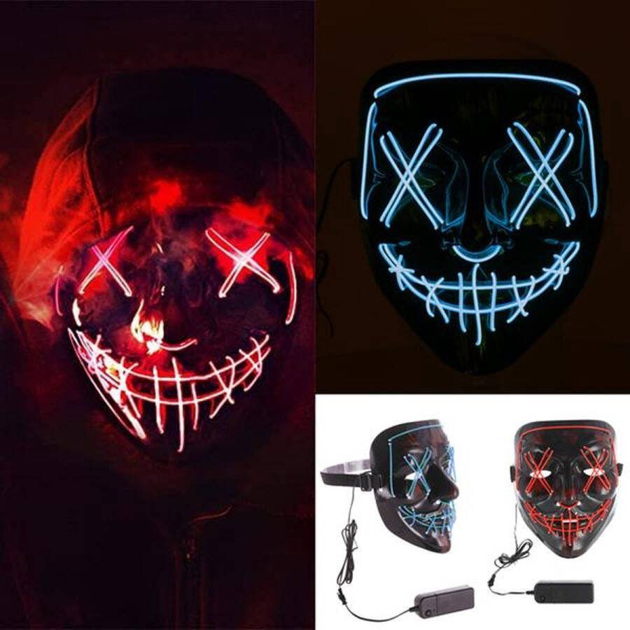 Halloween Purge LED Masker Carnaval Masker 3 Lichtstanden