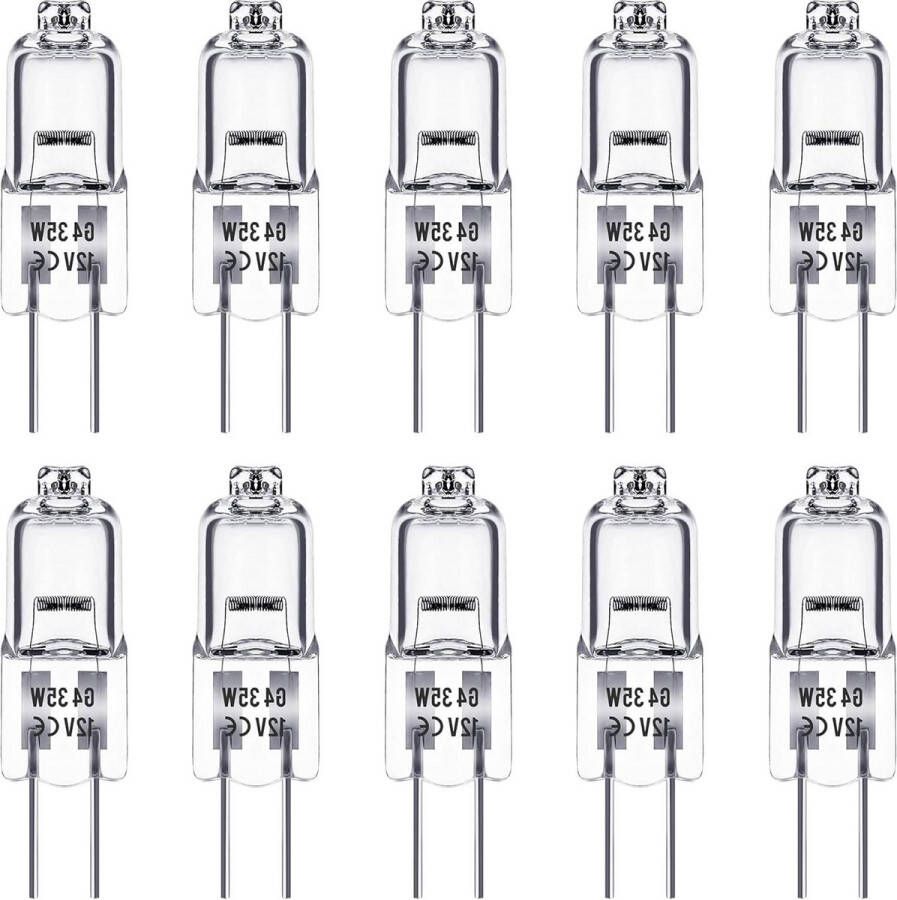 Halogeenlampen capsulelamp 35 W 12 V dimbaar 530 lm warm wit 2800 K stralingshoek 360 graden voor vervanging van lampen pack van 10