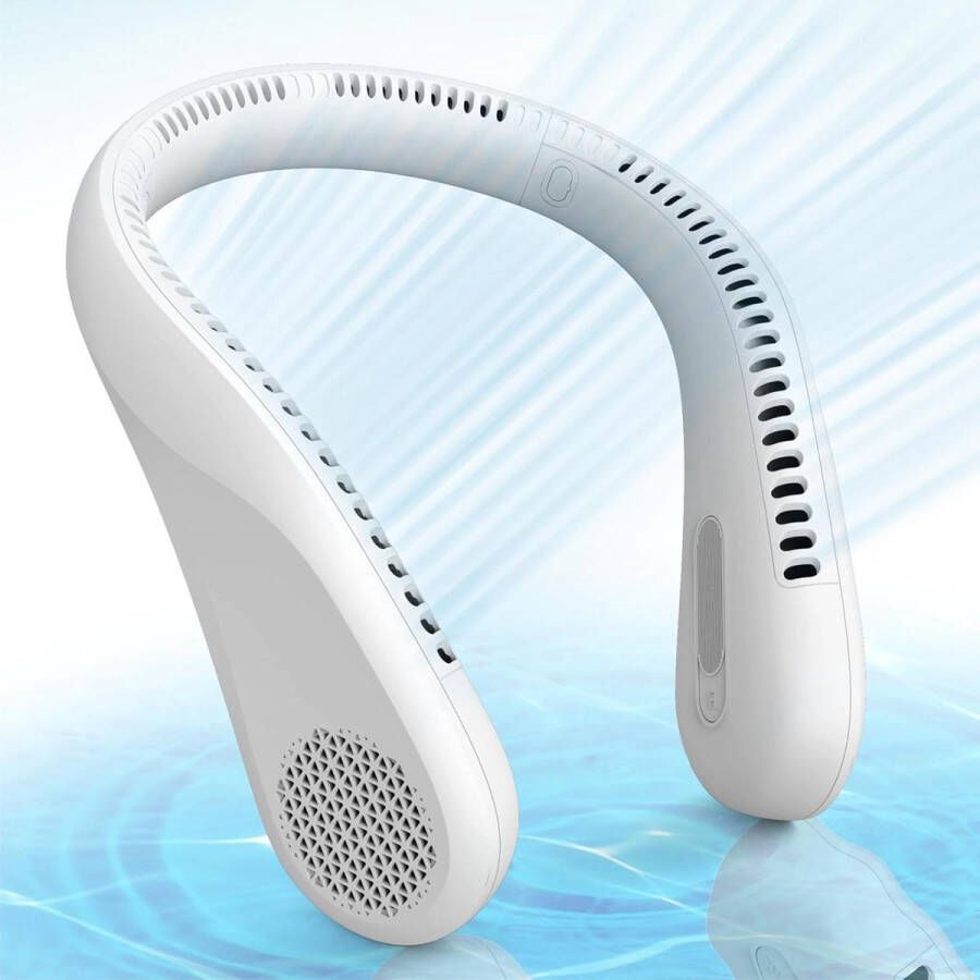Halsventilator oplaadbaar 5000 mAh 3 snelheden draagbare nekventilator 360° luchtstroomkoeling persoonlijke voor vrouwen XIUREI Nek Ventilator