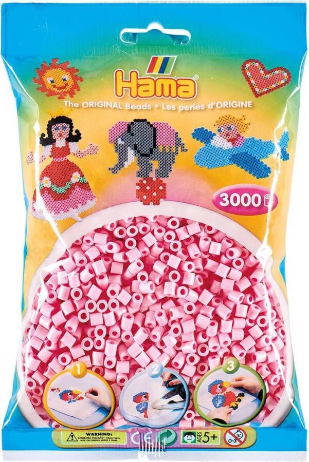 Hama Strijkkralen Pastel Roze (95) 3000st.