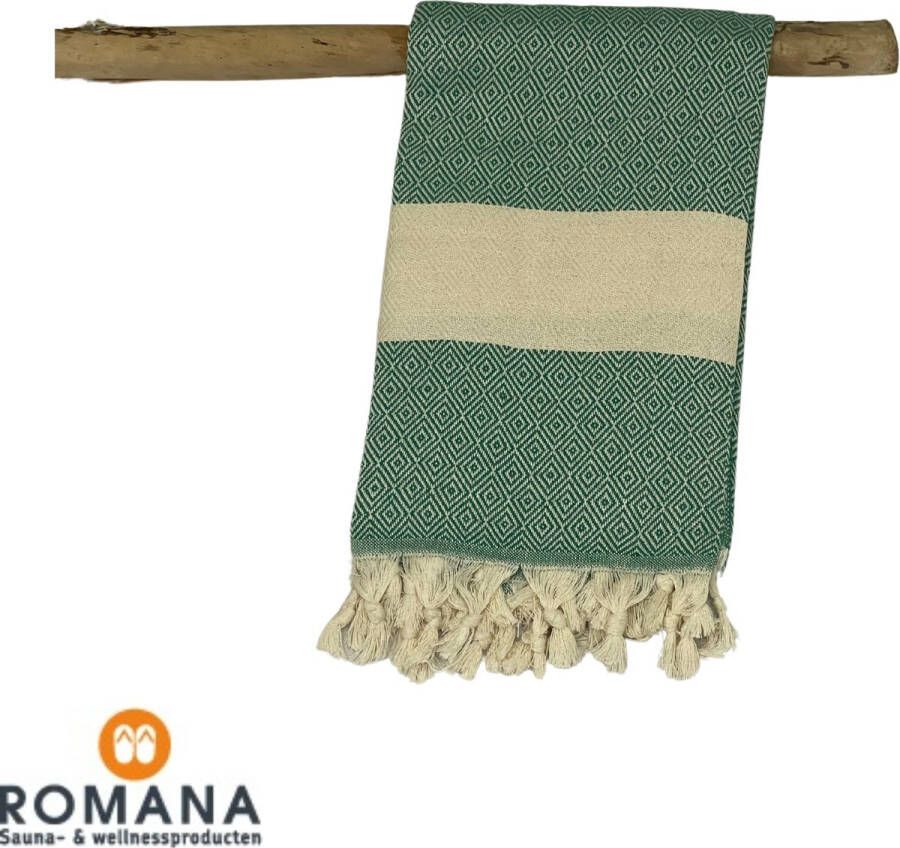 Hamamdoek Diamond Benetton Groen 100 x 180 CM Strand Sauna Wellness Vakantie Thuis