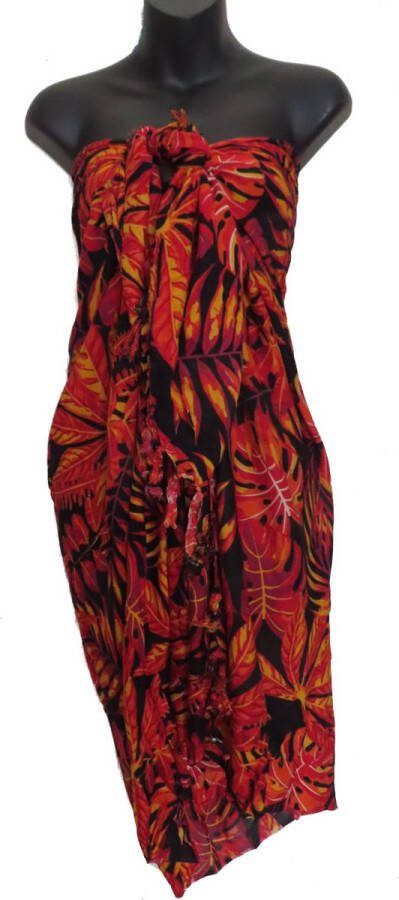 Merkloos Sans marque hamamdoek sauna doek pareo sarong sari figuren patroon lengte 115 cm breedte 165 kleuren paars cognac versierd met franjes