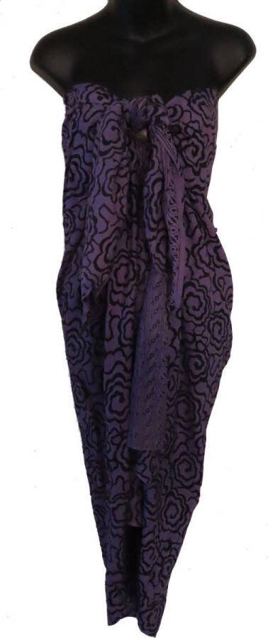 Merkloos Sans marque hamamdoek sauna doek pareo sarong sari bloemen patroon lengte 115 cm breedte 165 kleuren rood blauw grijs versierd met franjes. sinterklaascadeau vriendin kerstcadeau vriendin