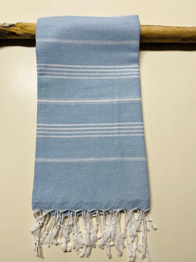 Hamamdoek Stripe Baby blauw 100 x 180 CM Strand Sauna Wellness Vakantie Thuis