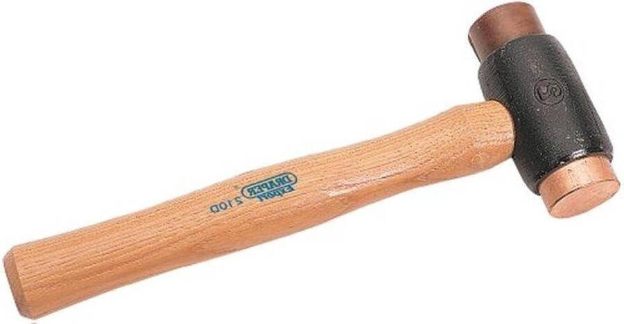 Hamer met koperen en ruwe lederen banen 1100 g