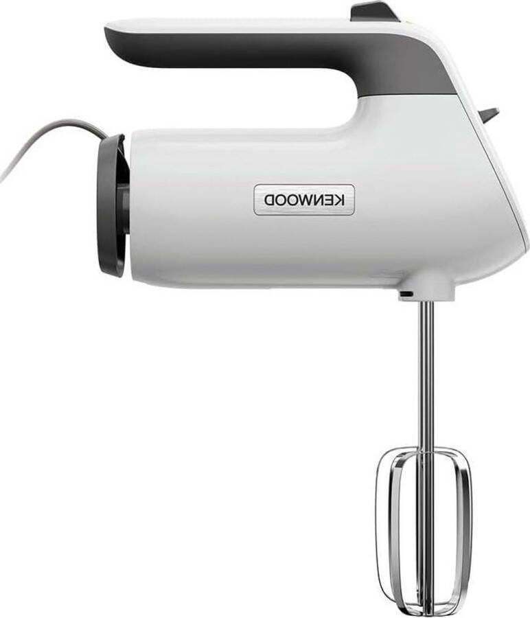 Hand Mixer with Variable Speed and Pulse Function Stainless Steel Kneading Hook and Whisk 650 Watt White
