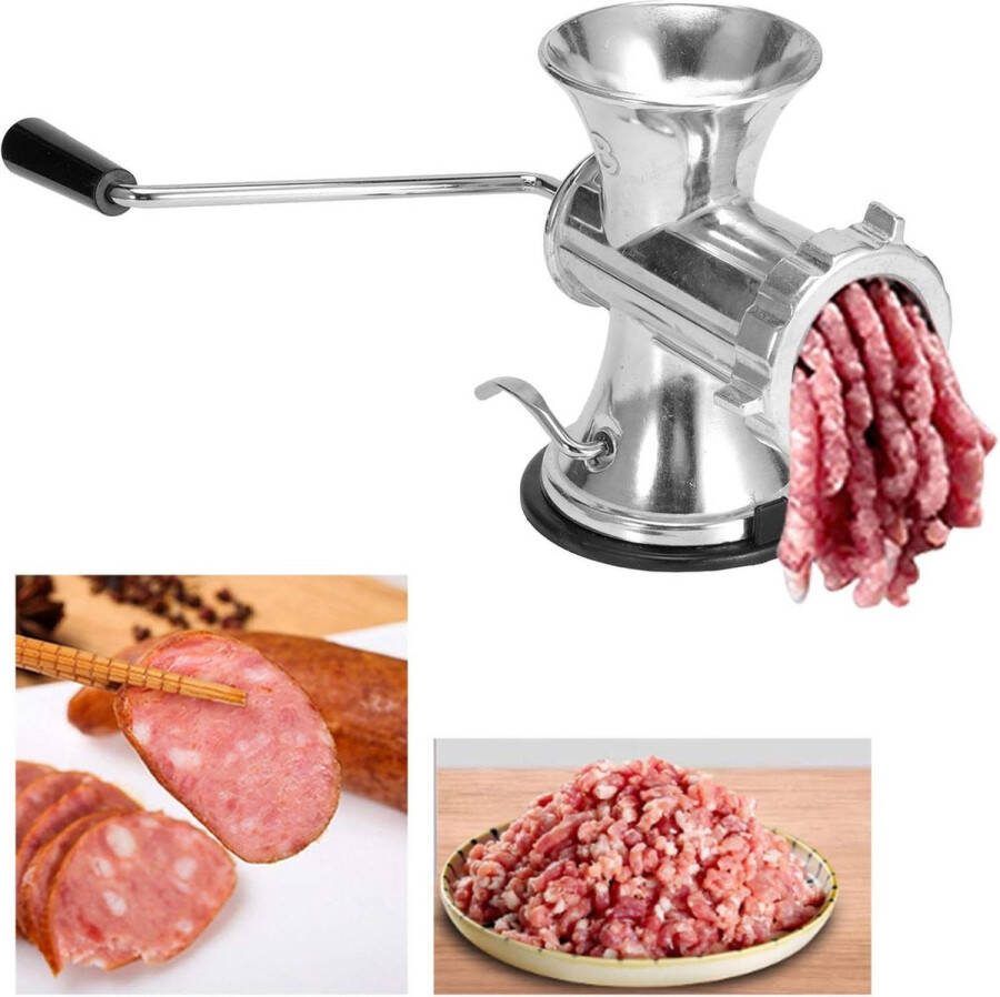 Handbediende Gehaktmolen Aluminiumlegering Multifunctionele Vleesslijpmachine Thuisgebruik Voor Groenten en Hamburger Pasteitjes Gehaktmolen
