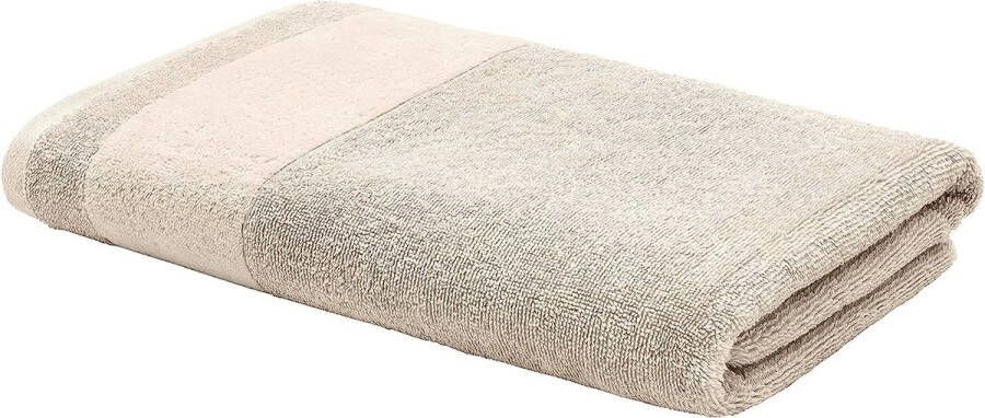 Handdoek 50 x 100 cm – kleine badhanddoek zand effen van puur katoen handdoeken met geborduurd logo