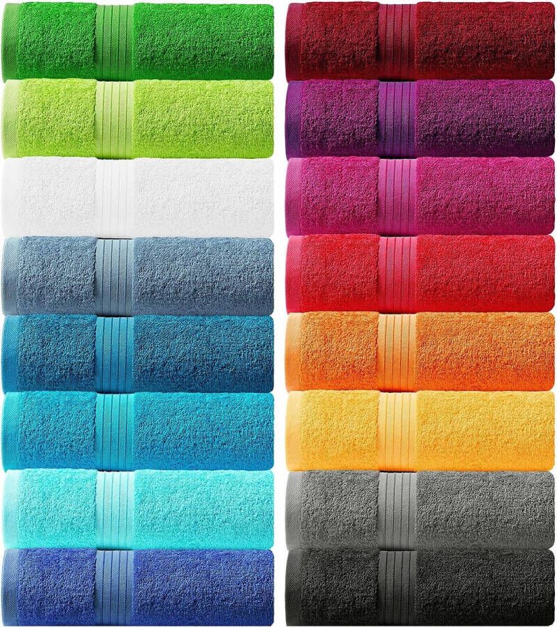 Handdoek Linz badstof keuze uit 16 kleuren en 5 maten: handdoek badhanddoek zeepdoek gastendoekje douchehanddoek saunahanddoek appelgroen 70 X 140 CM