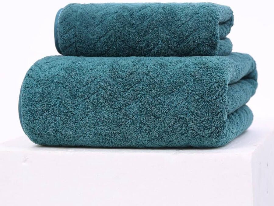Handdoeken badhanddoekenset groen microvezel badstof washandjes 70 x 140 cm 35 x 75 cm handdoekset badkamer decoratie verpakking van 2 stuks