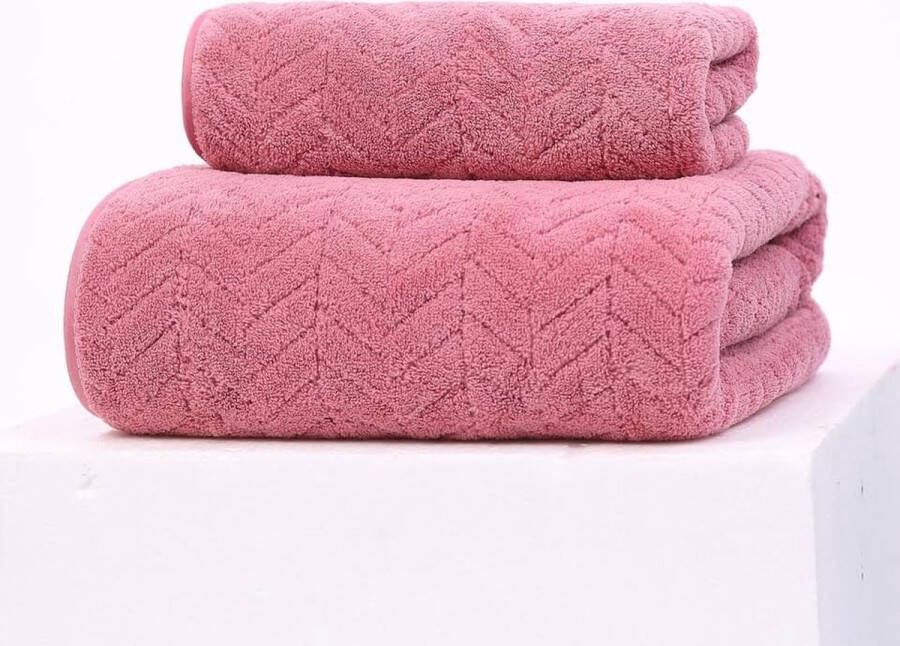 Handdoeken badhanddoekenset paars microvezel badstof washandjes 70 x 140 cm 35 x 75 cm handdoekset badkamer decoratie verpakking van 2 stuks