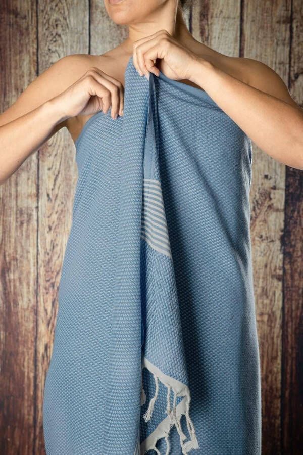 Handdoeken Hamamdoek badhanddoek saunahanddoek extra lang en licht geweven 210 cm x 100 cm 60% bamboe-viscose en 40% katoen fairtrade (geel en wit 1)