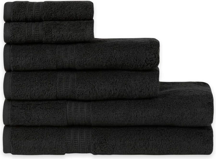 Handdoekenset 100% biologisch katoen badhanddoeken zacht en zeer absorberend sneldrogend 2 badhanddoeken 2 handdoeken houtskoolzwart