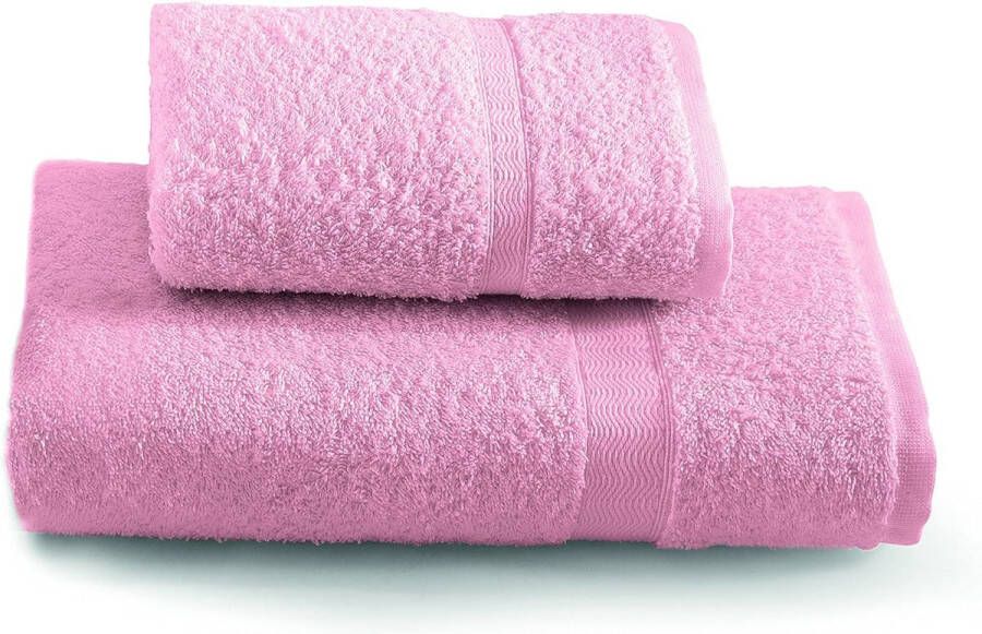 Handdoekenset 100% katoen 100 x 60 x 0 8 cm 100x60x0 8 cm roze