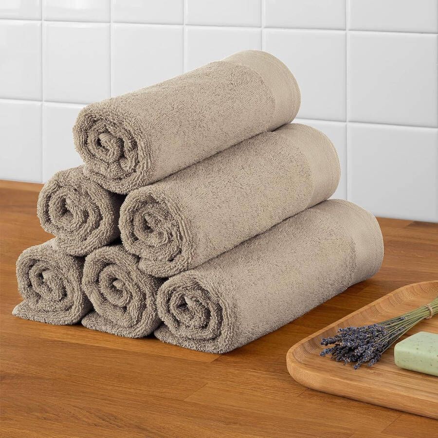 Handdoekenset 2 badhanddoeken 70x140 + 2 handdoeken 50x100 zacht en absorberend 100% katoen Oeko-Tex 100 gecertificeerd taupe