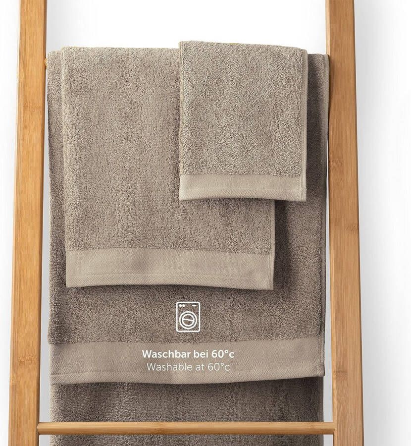 Handdoekenset 2 badhanddoeken 70x140 + 4 handdoeken 50x100 zacht en absorberend 100% katoen Oeko-Tex 100 gecertificeerd taupe