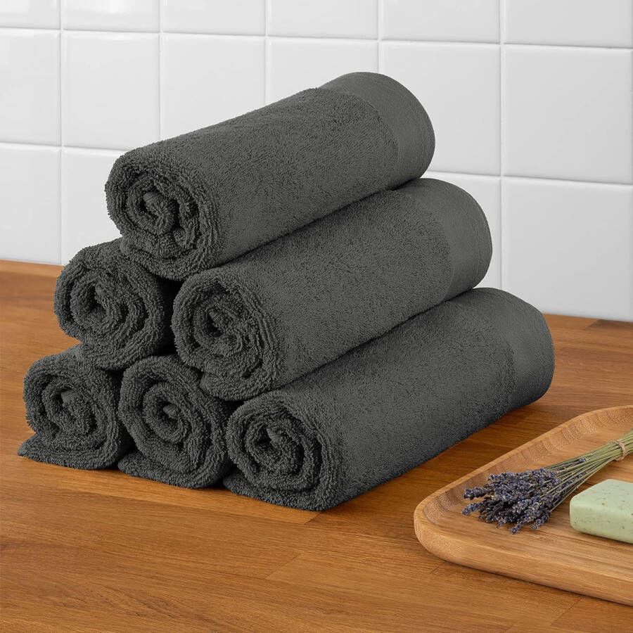 Handdoekenset 2 badhanddoeken 70x140 zacht en absorberend 100% katoen Oeko-Tex 100 gecertificeerd antraciet