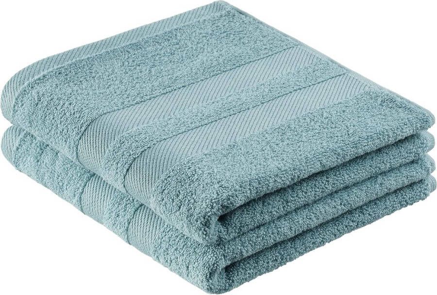 Handdoekenset zacht en absorberend 100% katoen Oeko-Tex 100-gecertificeerd (2 handdoeken 50 x 100 cm turkoois)
