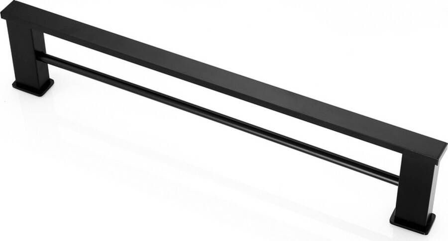 Handdoekrails Dubbele Handdoekenrek Wandmontage 40cm Badkamer Handdoekhouder Handdoekring Zwart Handdoekhouder Zonder Boren Roestvrij Staal SUS304