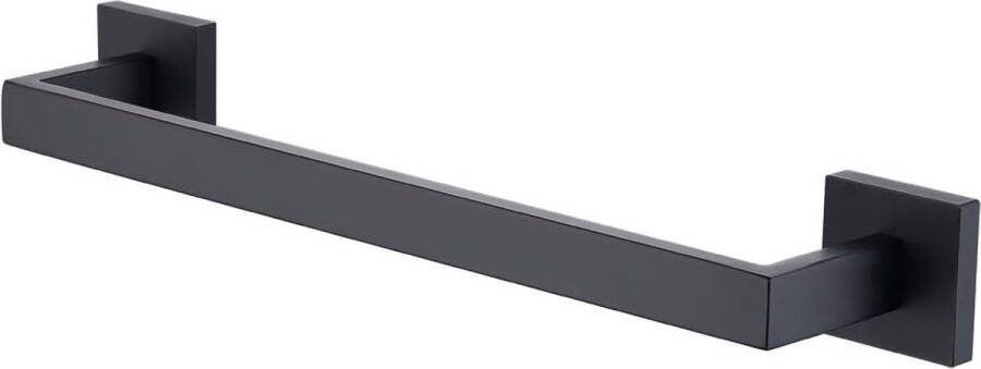 Handdoekrek RVS Badkameraccessoires Keukenaccessoires Mat Zwart 40 cm Handdoekhouders voor handdoeken geperforeerde installatie Inclusief bevestigingsaccessoires