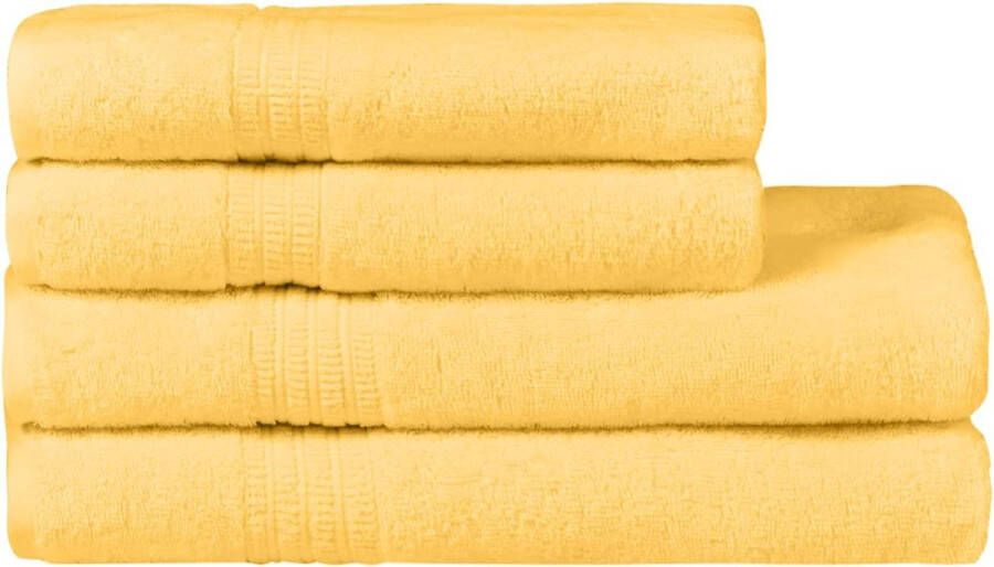 Handdoekset van biologisch katoen badhanddoek hoge kwaliteit zacht en zeer absorberend sneldrogend Oeko-Tex gemaakt in groen en GOTS-gecertificeerd (2 badhanddoeken 2 handdoeken Saharabruin)