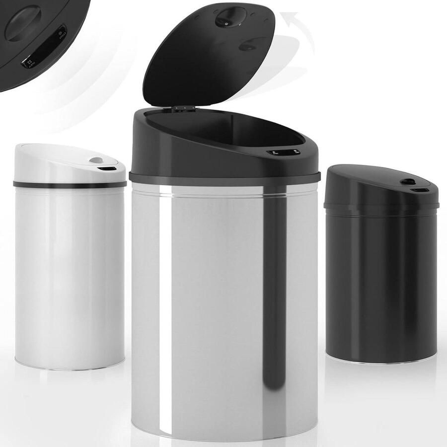 30-60 liter handenvrije afvalemmer met sensor roestvrijstaal gegalvaniseerd staal voor keuken en kantoor zilver vuilnisbak 60 liter