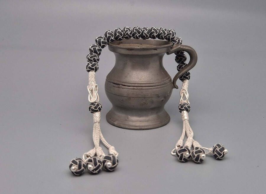 Handgemaakt 925 sterling zilver Tesbih 17 kralen-Zwarte kleur- Diameter kralen 8 mm