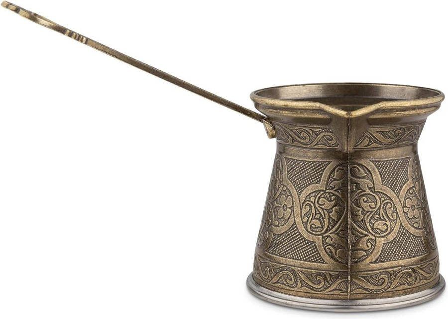 Handgemaakte Cezve Ibrik voor Authentieke Turkse koffie Antiek Groen 6 kopjes