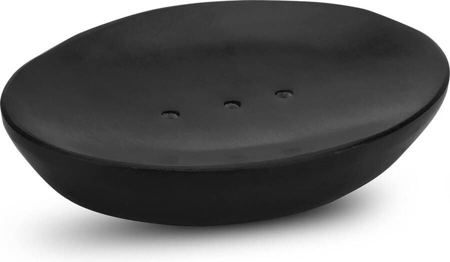 Handgemaakte Indiase stenen zeepbakje zwarte zeepbakje badkamer decor accessoires 5 x 4