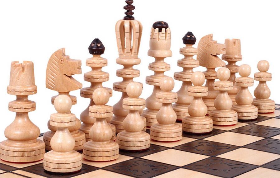 Chess.shop Handgemaakte Luxe Schaakset Schaakbord met Schaakstukken Groot Schaakbord Schaakspel Serie De Romein