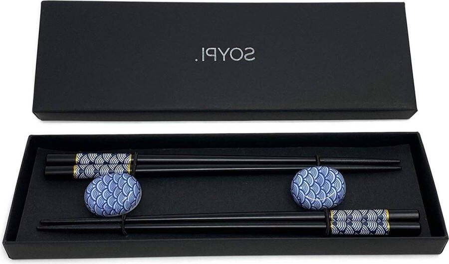 Handgemaakte sushi eetstokjes Herbruikbare natuurlijke houten eetstokjes Japans sushi servies 2 paar zwart en elegant Chopsticks