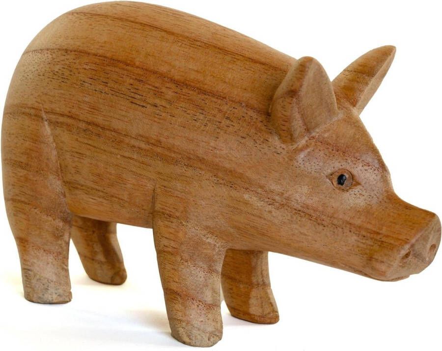 Handgesneden Houten Varken Ornament Dierenliefhebbers Boerderijdieren Varken Beeldje Piggy Standbeeld Unieke Decoratielijst