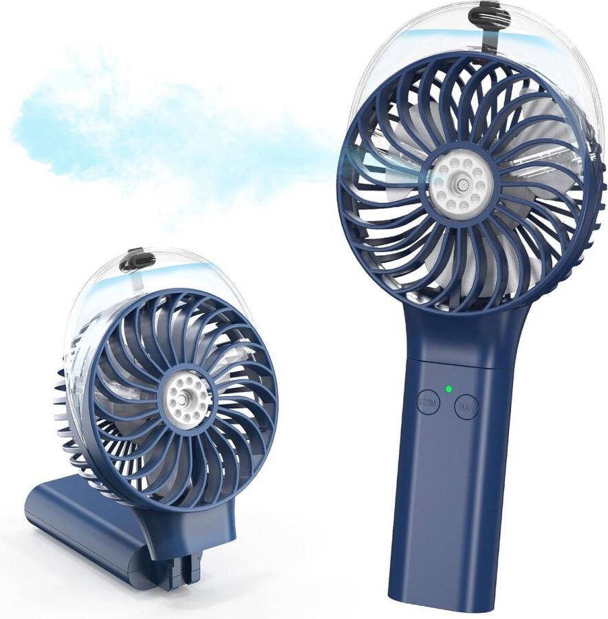 Handheld Fan Portable Fan Facial Steamer Rechargeable Battery Operated Fan Foldable Travel Fan with Cooling Humidifier Colorful Night Light