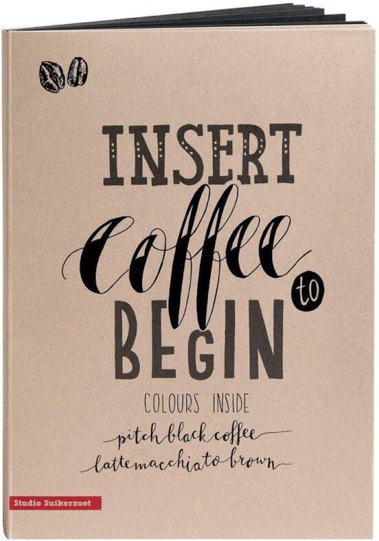 Handlettering oefenblok A5 Insert coffee to begin