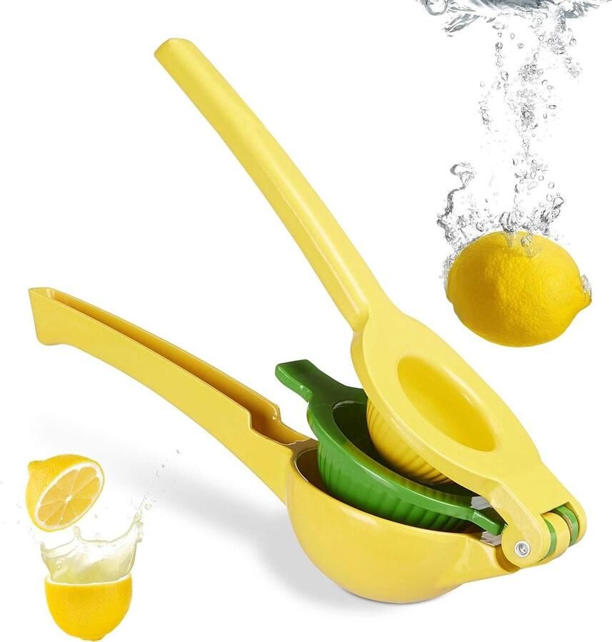 Handmatige 2-in-1 citroen- en limoenpers voor de bar HBD 55 x 75 x 22 cm Geel citruspers