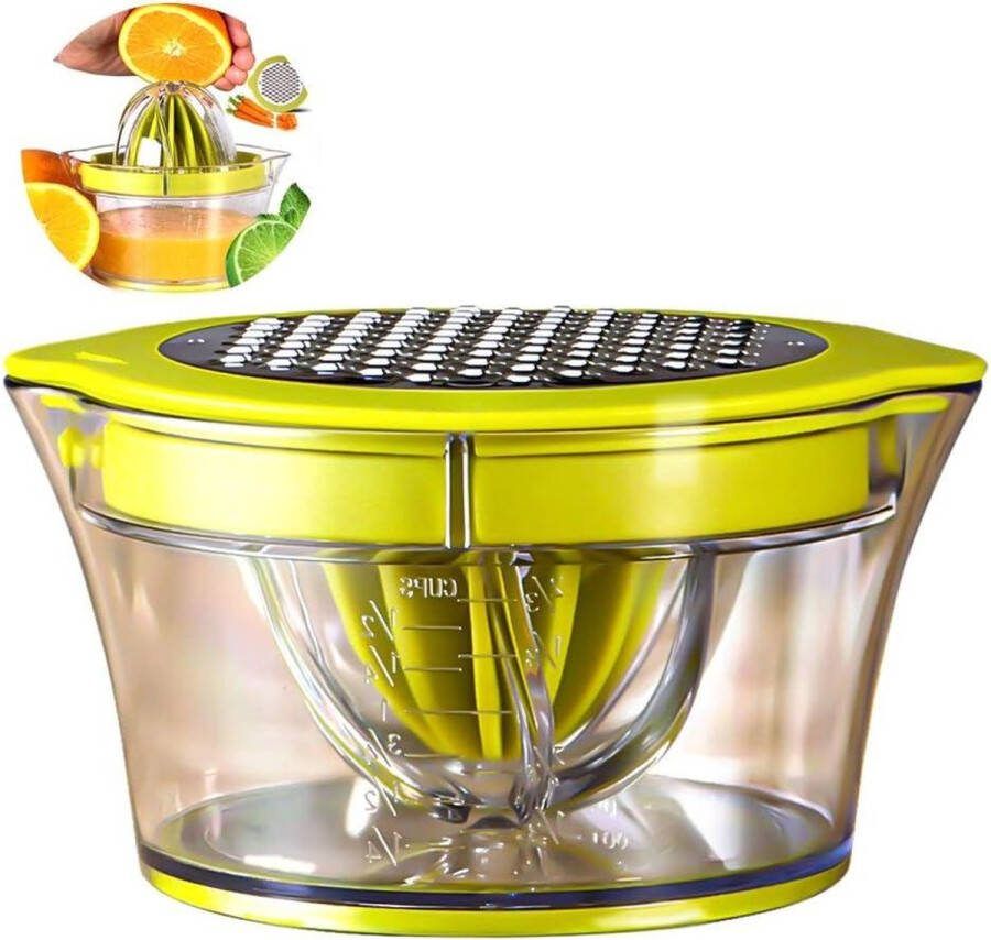 Handmatige citruspers multifunctioneel 4-in-1 handpers voor sinaasappelen en citroenen 400 ml meetbereik citruspers