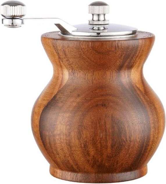 Handmatige houten pepermolen handslinger zoutmolen verstelbare grofheid keuken geniet van verse peper
