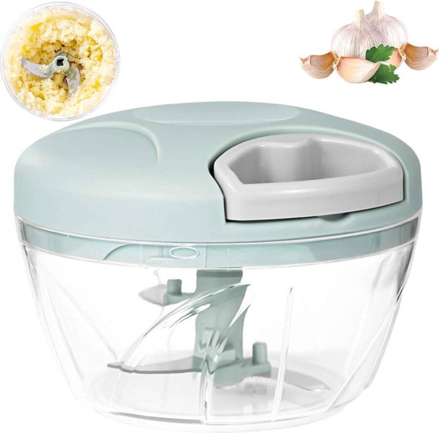 Handmatige Knoflooksnijder 500 ml Chopper Uienhakker Groentesnijder Krachtige Uienhakker en Groentesnijder Perfect voor Groenten en Fruit Multifunctionele Handmatige Chopper voor Noten Tomaten en Meer