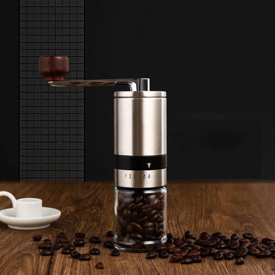 Handmatige koffiemolen glazen handkoffiemolen met keramisch maalwerk handmolen voor koffiebonen
