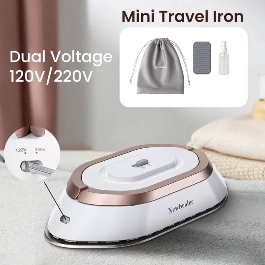 Handmatige Mini Elektrische Strijkijzer 220V Dual-Voltage Strijkijzer met Snelle Verwarming in 30 Sec Lichtgewicht en Compact voor Reizen Thuis en Vakantie