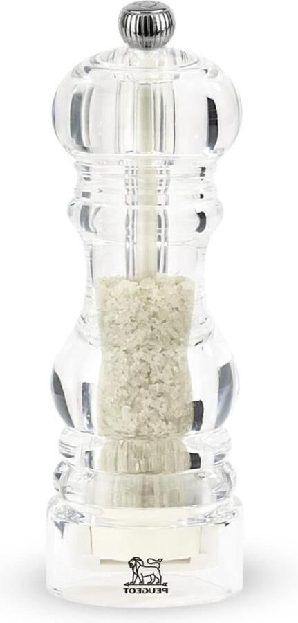 Handmatige Natte Zoutmolen Transparant Zeezout Acryl 18cm