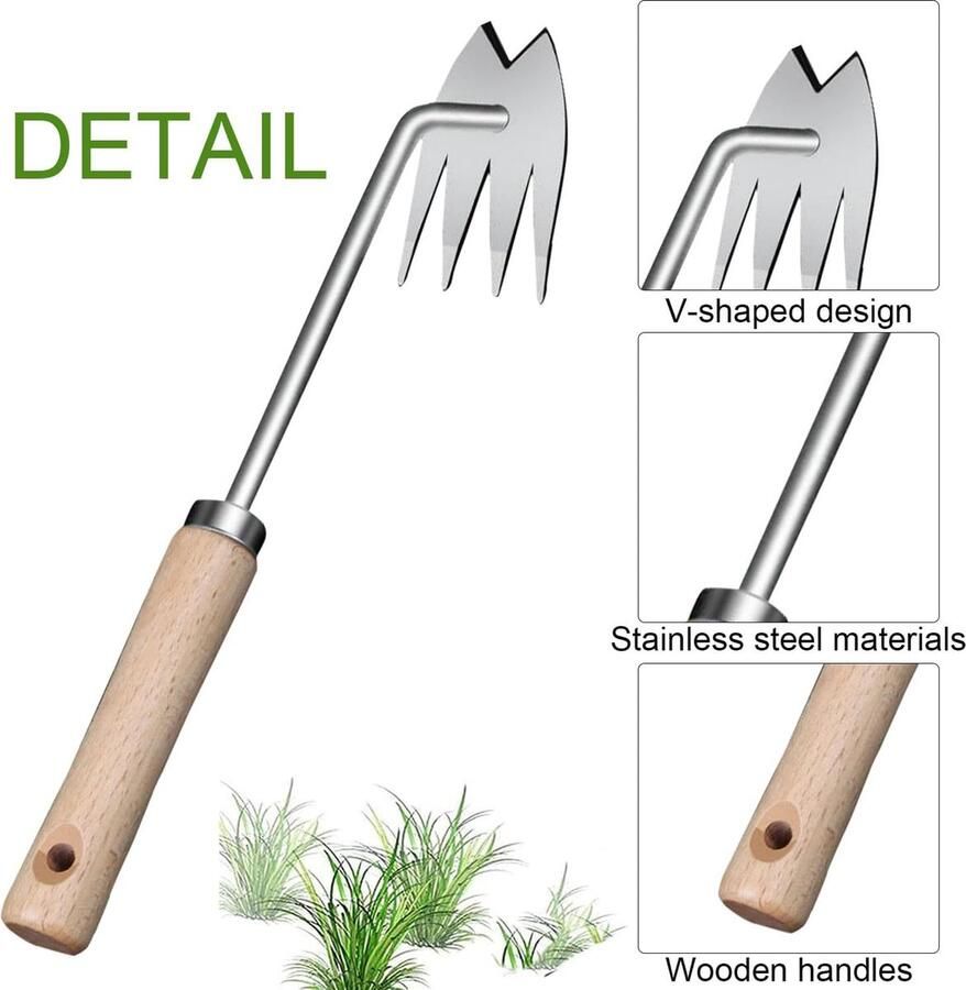 Handmatige onkruidsteker handmatige onkruidwieder multifunctionele onkruidwieder van roestvrij staal boerderij voor de tuin onkruidwieder met lange steel