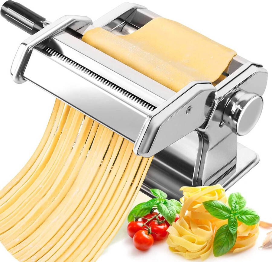 Handmatige pastamachine 7 instelbare diktes roestvrijstalen pastamaker met roller en snijder handbediende pastamachine voor spaghetti fettuccini lasagne enz