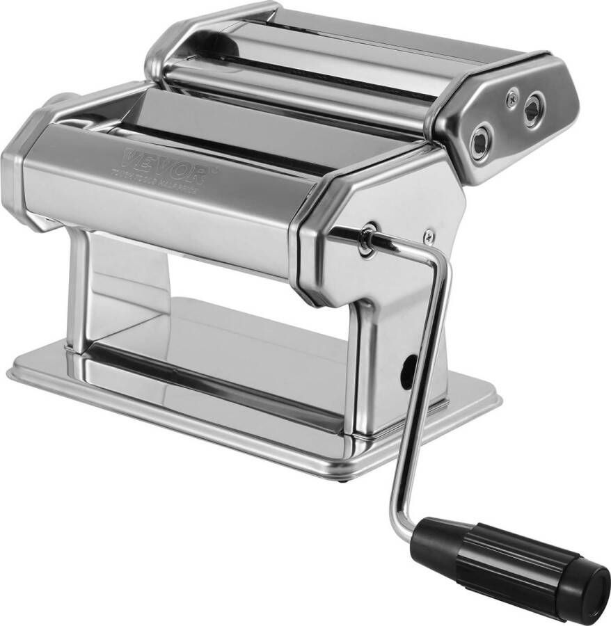Handmatige pastamachine roestvrij staal Italiaanse verse pastamachine 9 diktes 03-3 mm breedte 15 66 mm borstel en zwengel inbegrepen voor spaghetti verpakking van knoedels en ravioli VEVOR pasta roller