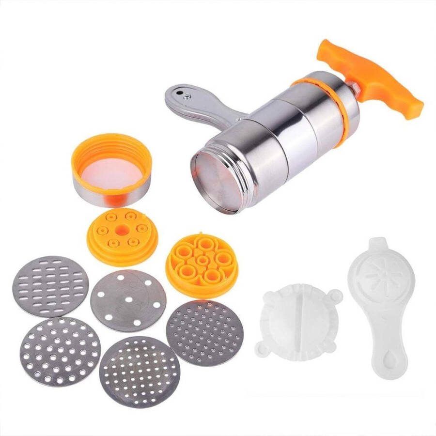 Handmatige Roestvrijstalen Pastamaker Noddles Presser Machine 7 Mallen