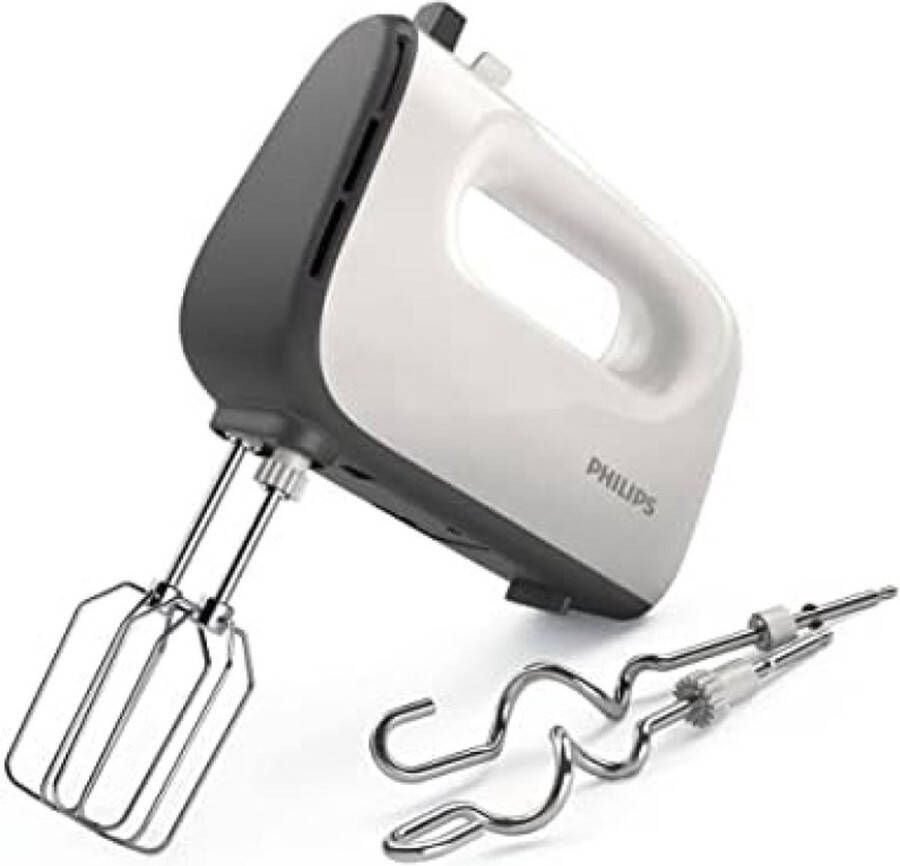 Handmixer Viva Collection 450 Watt 5 Snelheden Turbo stand Eenvoudige kloppermontage Kegelvormige klopper Eenvoudige ontgrendeling Met kneedaccessoire